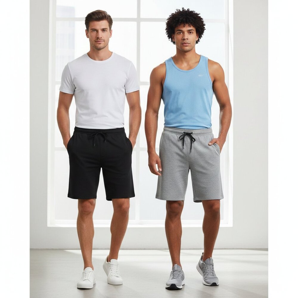 NEW Eddie Bauer 2 pack Men's Lounge Shorts Black and Gray - Size XL